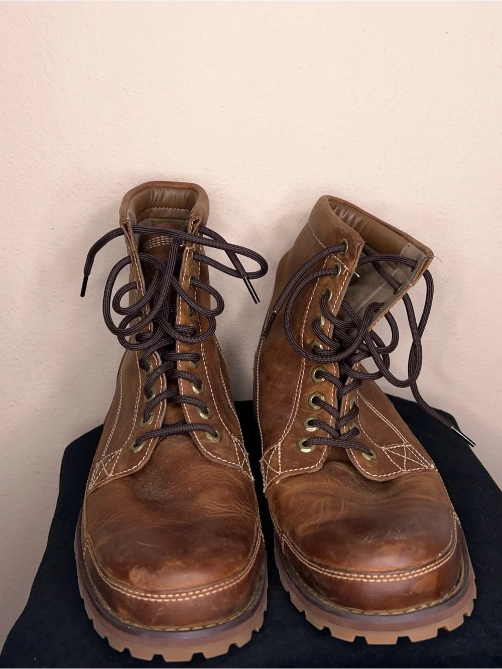 Mens 10.5W Timberland Brown Tan Earthkeeper Leather Boots Outdoor Hiking Combat